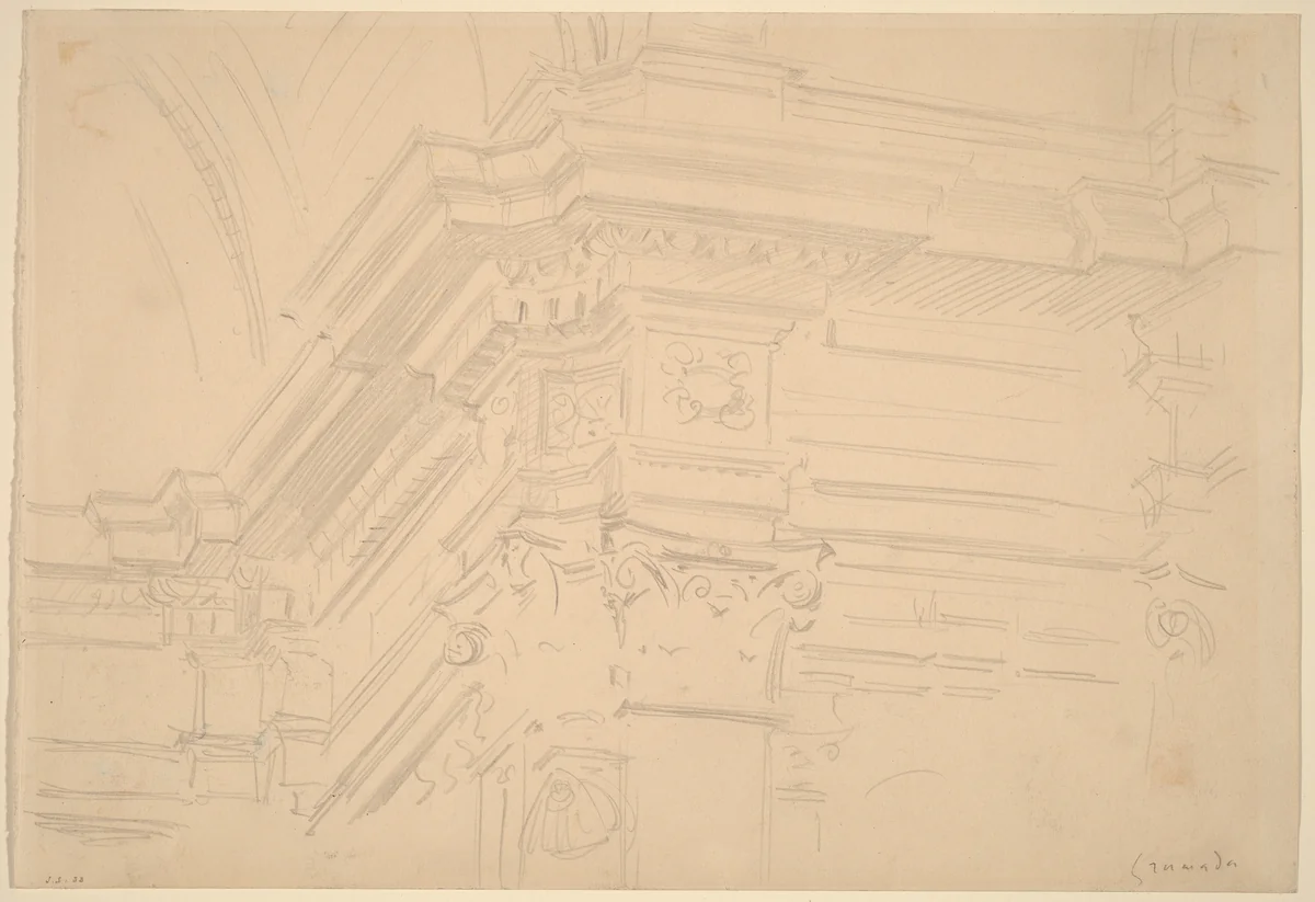 Capilla Real Entablature, Granada by John Singer Sargent, drawing, 1912