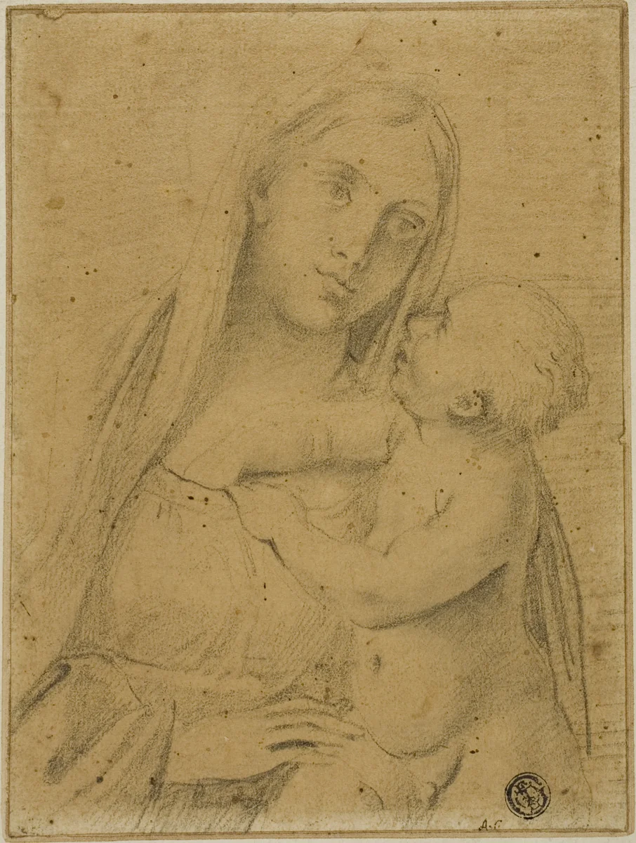 Virgin and Child by Domenichino, drawing, 1581-1799