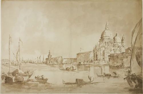 Bacino di San Marco with the Dogana del Mare and Santa Maria della Salute by Francesco Guardi, drawing, 1783-1793