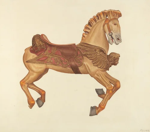Carousel Horse by Albert Ryder, index of american design, 1938