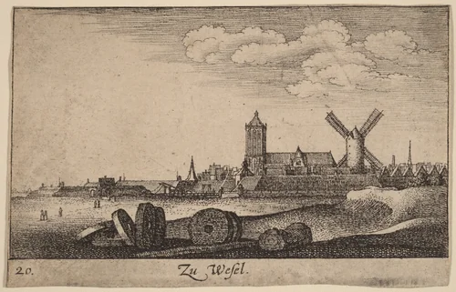 Wesel by Wenceslaus Hollar, print, 1635