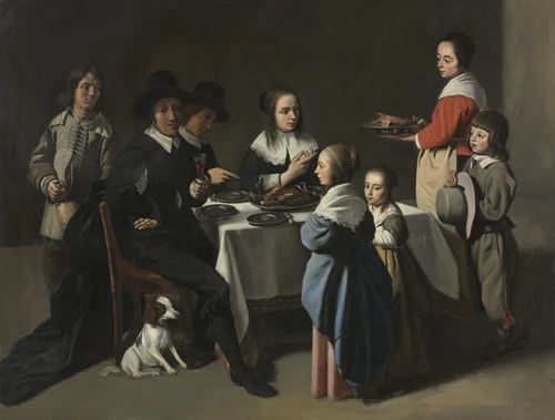 A Family Meal by Le Nain family, painting, 1640-1660