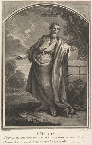 Saint Mathias by Simon de la Vallée, print, 1726