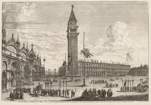 Views of Venice: Piazza and Piazzetta by Michele Marieschi, print, 1741