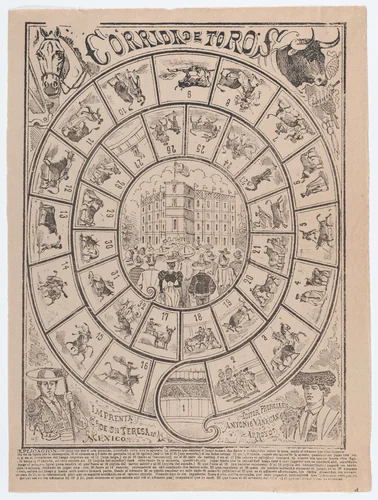 Game of the bullring (corrida de toros) by José Guadalupe Posada, print, 1898