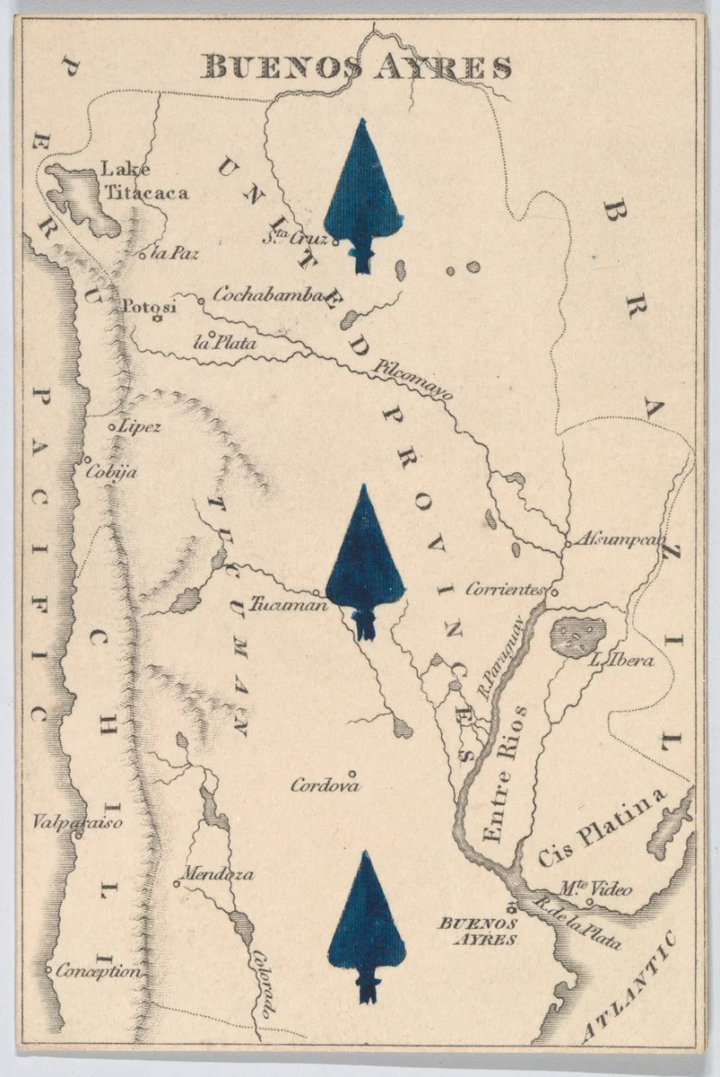 Buenos Aires, from "Court Game of Geography" by William and Henry Rock, print, 1838-1855