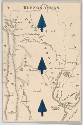 Buenos Aires, from "Court Game of Geography" by William and Henry Rock, print, 1838-1855