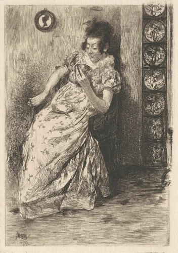 Divination in Tea Leaves by Alfred Brennan, print, 1879