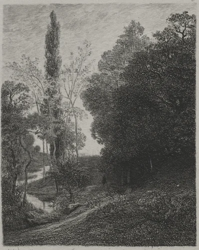 Banks of the River Cousin by Charles-François Daubigny, print, 1850