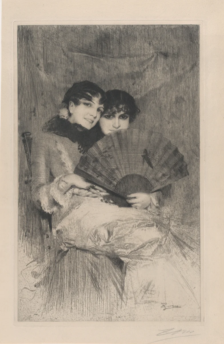 The Cousins by Anders Zorn, print, 1883
