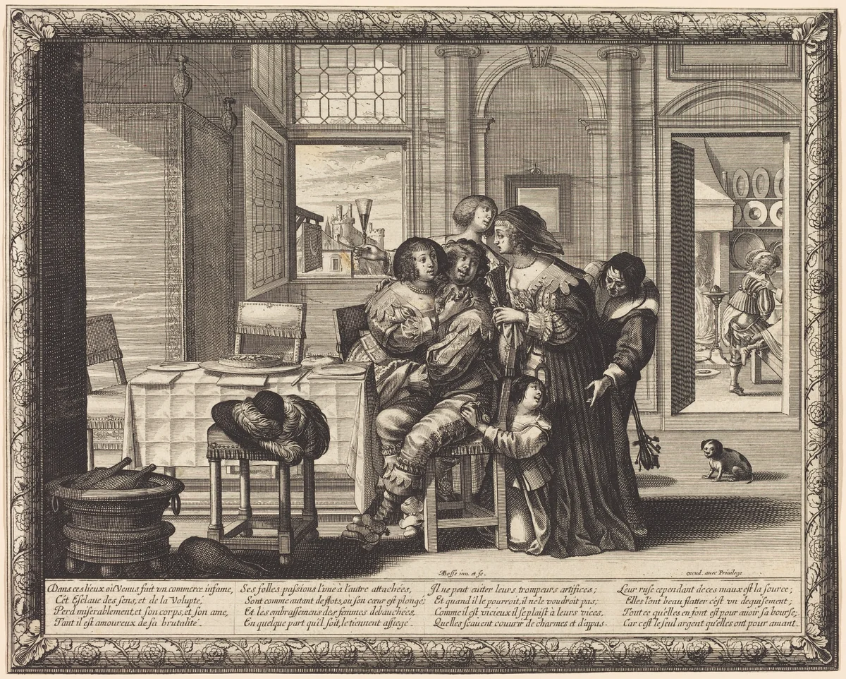 The Prodigal Son in a House of Ill-Repute by Abraham Bosse, print, 1602-1676