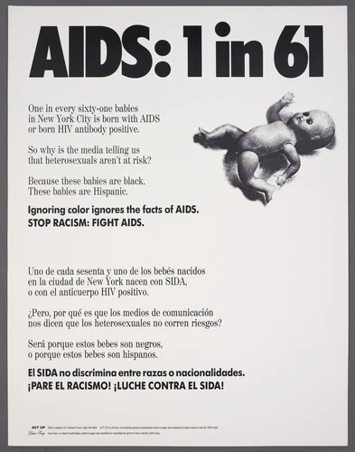 AIDS: 1 in 61 by Gran Fury, print, 1988
