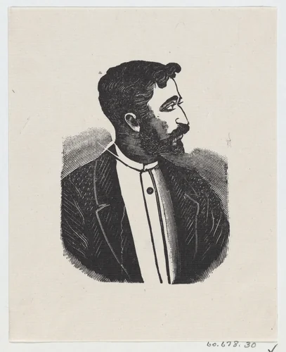 Profile of a man looking to the right by José Guadalupe Posada, print, 1875-1885
