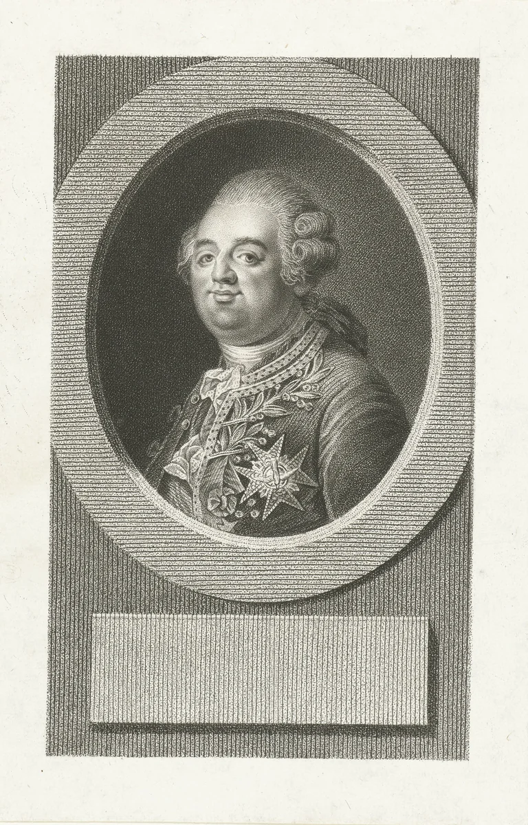 Portret van Lodewijk XVI by Lambertus Antonius Claessens, print, 1792-1808