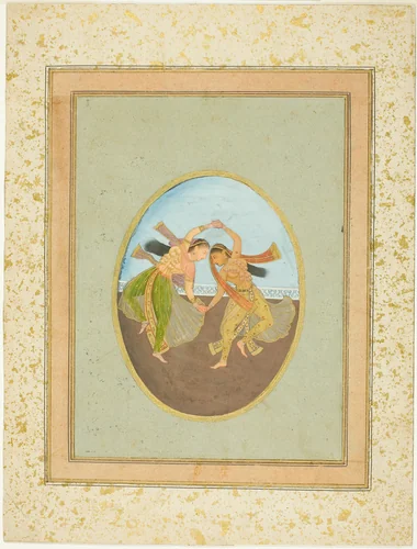 Two Girls Performing Kathak by India, painting, 1701-1800