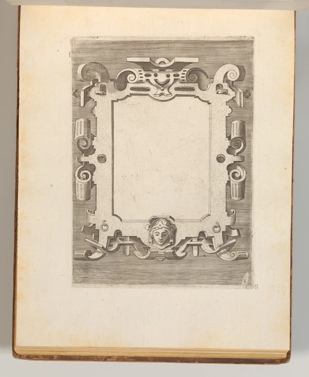 Targhe ed altri ornati di varie e capricciose invenzioni (Cartouches and other ornaments of various and capricious invention, page 27) by Hans Vredeman de Vries, book, 1773