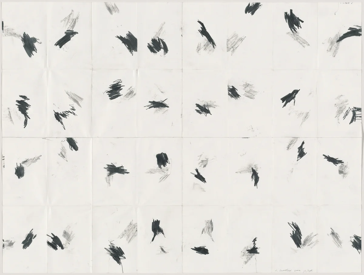 Pocket Drawing 32 Sections by William Anastasi, drawing, 2002