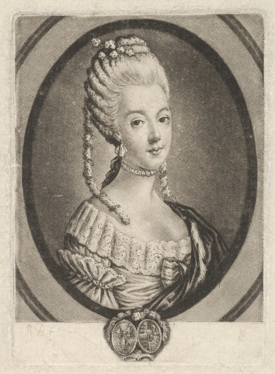 Marie-Antoinette by Richard Brookshaw, print, 1769-1779