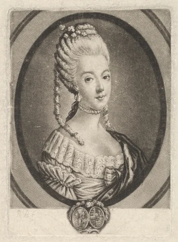 Marie-Antoinette by Richard Brookshaw, print, 1769-1779