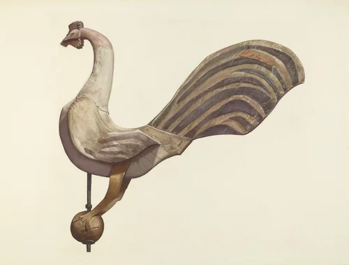 Rooster Weather Vane by Lucille Chabot, index of american design, 1935-1942