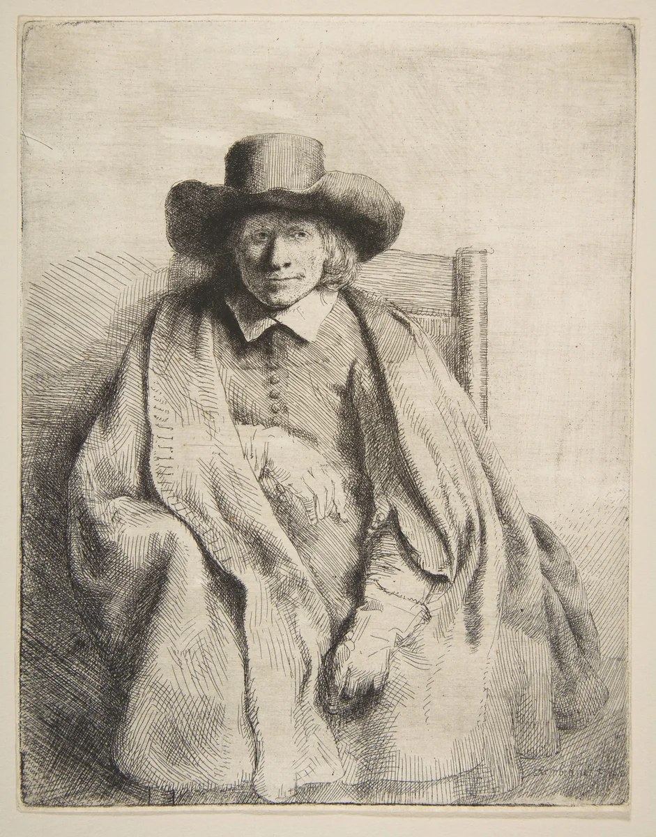 Clement de Jonghe, Printseller by Rembrandt van Rijn, print, 1651