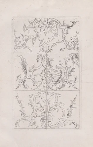 Plate 6, from "Livre Nouveau de Prinsipes D'Ornemens, tres facil. Pour apprendre a Dessigner" by Nicolas Guérard, print, 1710-1720