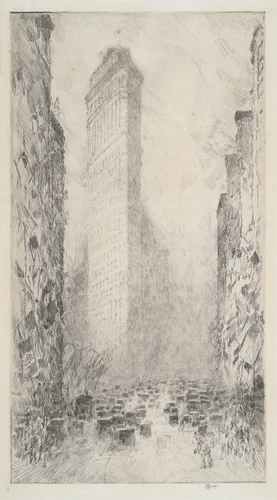 Washington's Birthday—Fifth Avenue & 23rd Street by Childe Hassam, print, 1916