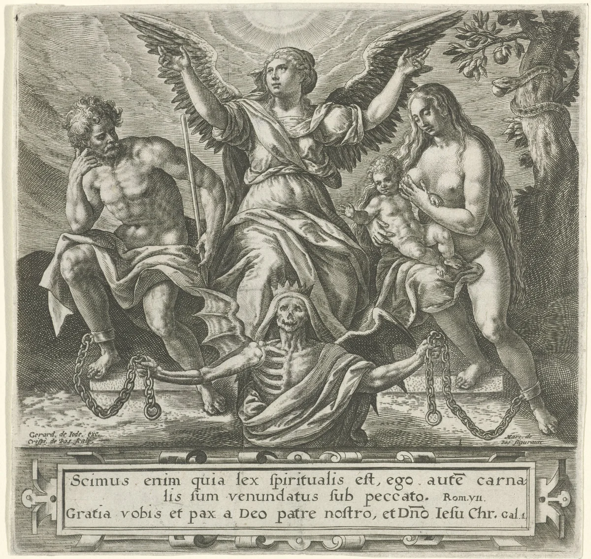 Dood en Verlossing by Unknown, print, 1580-1588