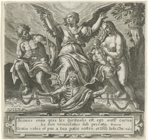 Dood en Verlossing by Unknown, print, 1580-1588