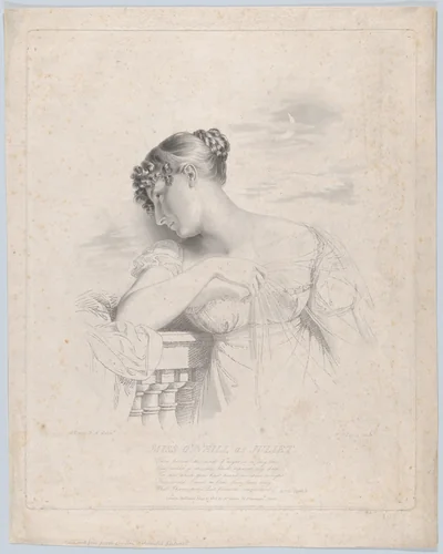 Miss O'Neill as Juliet by George Dawe, print, 1816