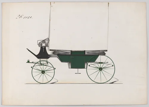 Design for Landau, No. 3121 by Brewster & Co., drawing, 1875