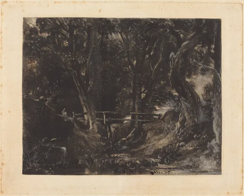 A Dell at Helmingham Park, Suffolk by David Lucas; John Constable, print, 1830