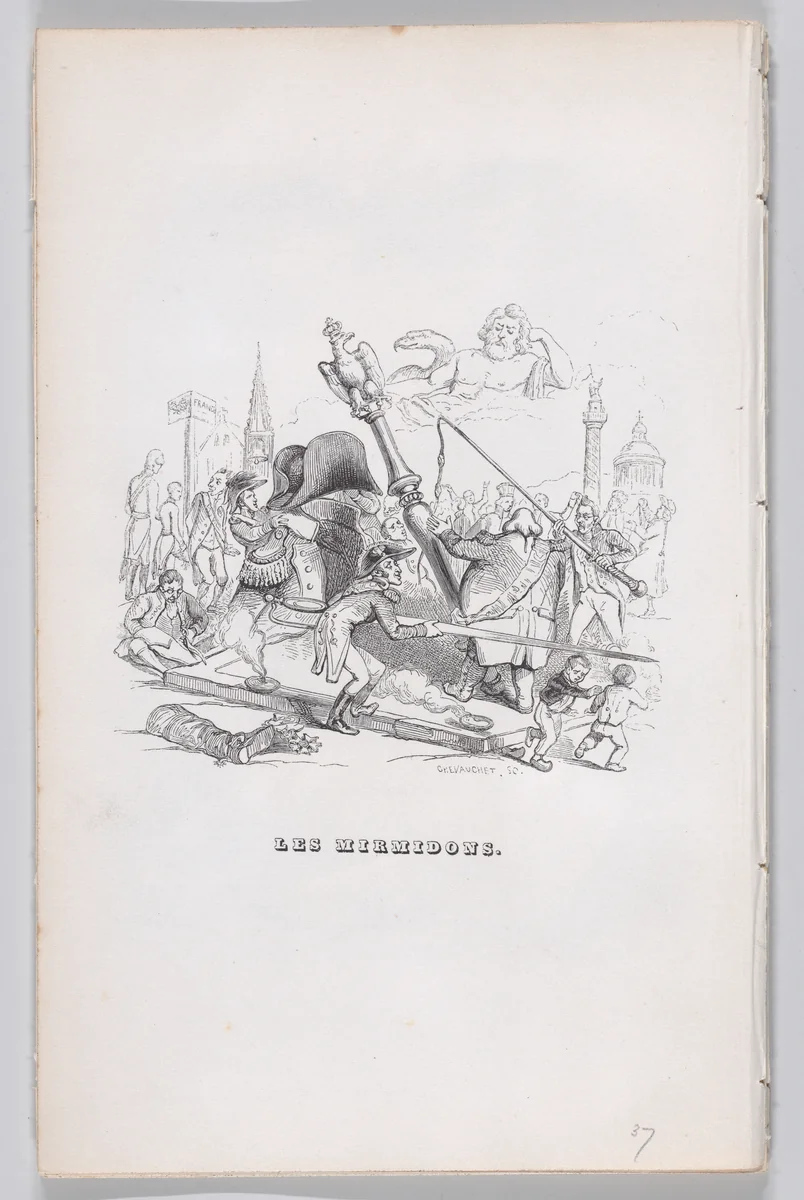 The Myrmidons, from "The Complete Works of Béranger" by J. J. Grandville, print, 1836