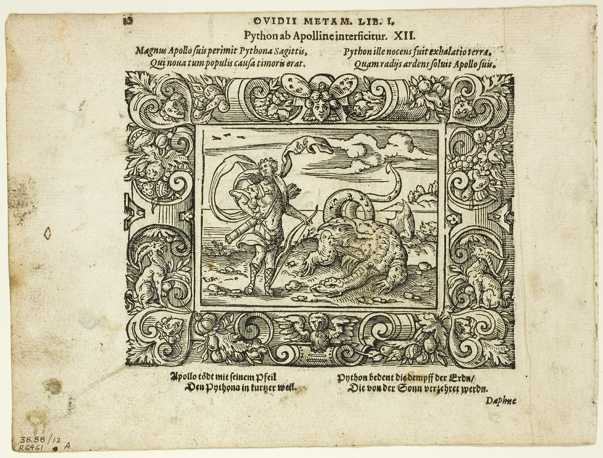 Schöne Figuren auß dem Ovidio (Ovid's Metamorphoses), plate twelve from Woodcuts from Books of the XVI Century by Virgil Solis, print, 1569