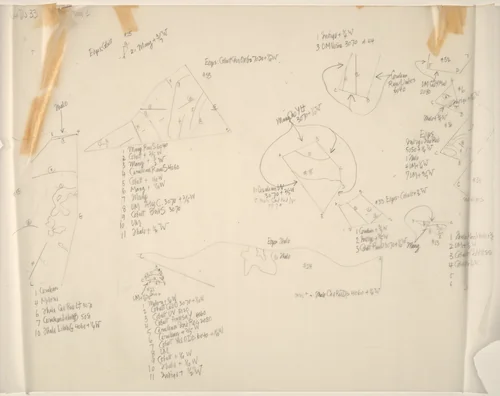 Drawing for Changes and Disappearances No. 33 by John Cage, drawing, 1979-1982