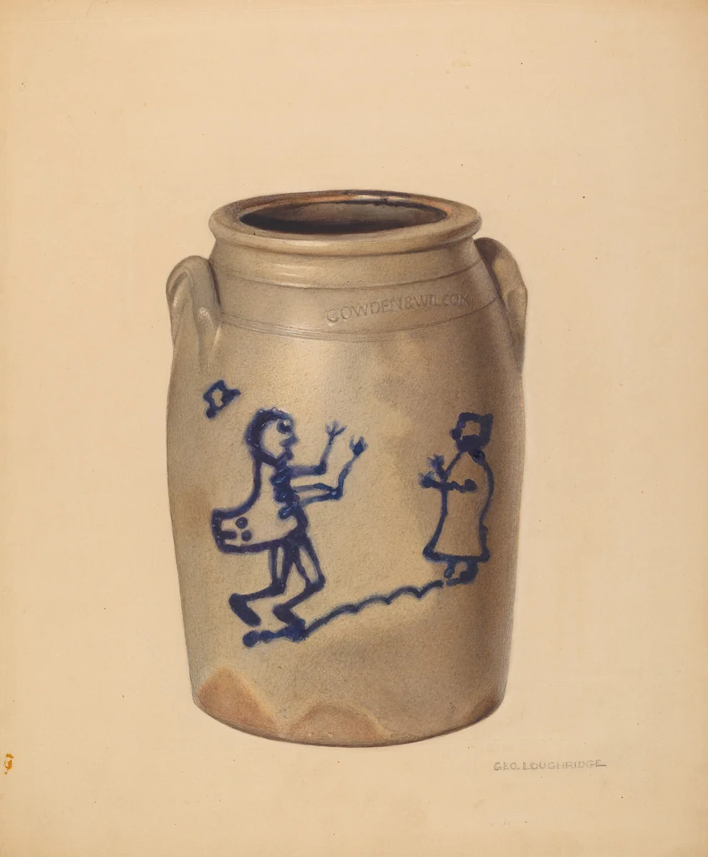 Stoneware Crock by George Loughridge, index of american design, 1938