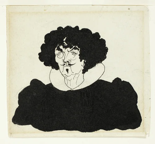 Portrait of Whistler in Spanish 17th Century Costume by Aubrey Vincent Beardsley, drawing, 1892-1898