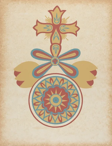 Santa Barbara Mission Doorway Design from the portfolio "Decorative Art of Spanish California" by American 20th Century, index of american design, 1935-1942