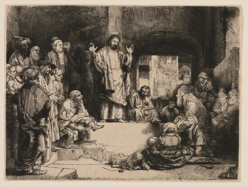 Christ Preaching by Rembrandt van Rijn, print, 1652-1662