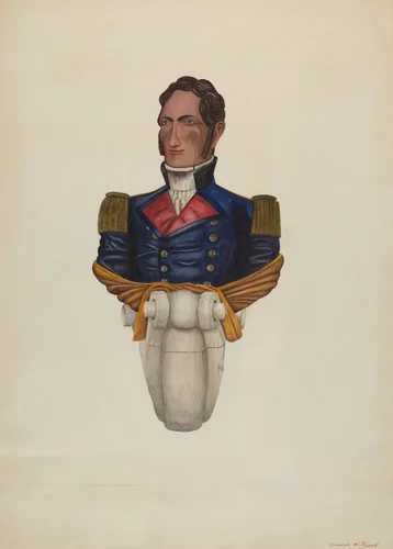 "Commodore Morris" Figurehead by F.W. Powell, index of american design, 1938