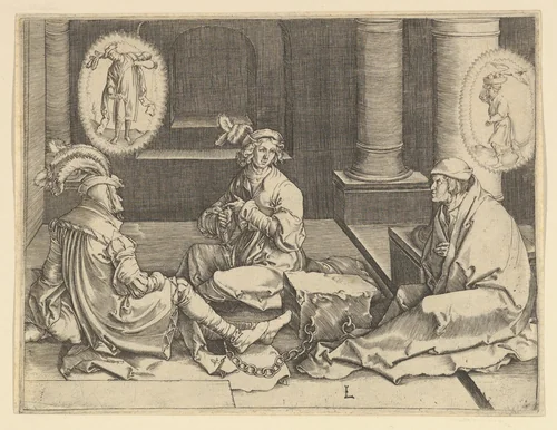 Joseph in Prison (copy) by Clement de Jonghe, print, 1640-1670