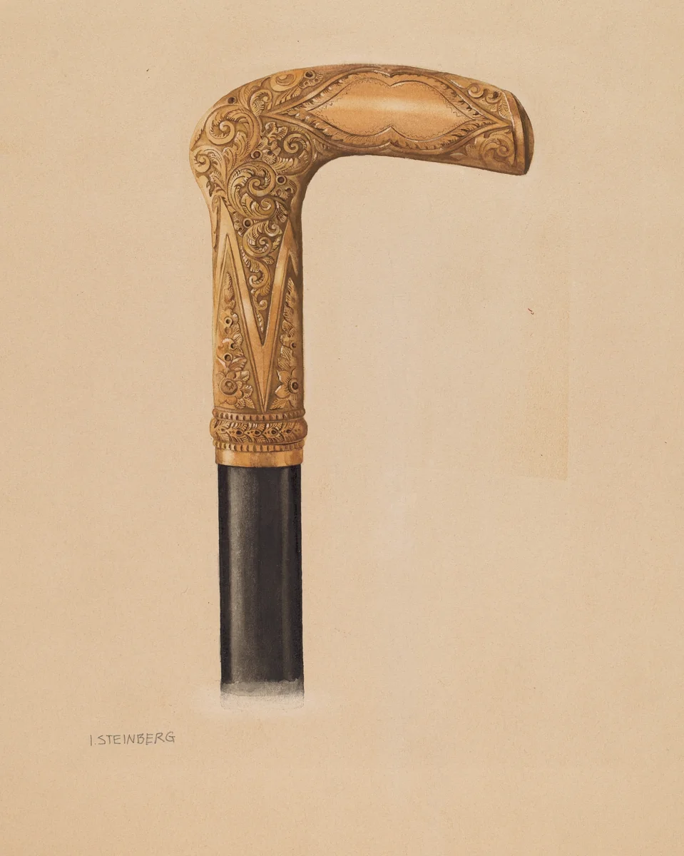 Cane Head by Isidore Steinberg, index of american design, 1935-1942