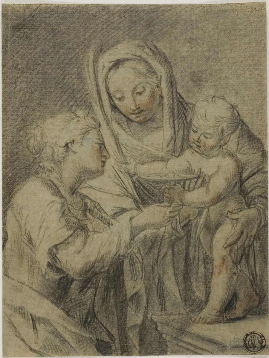 Virgin and Child with Saint Lucy by Gian Girolamo Bonesi, drawing, 1673-1725