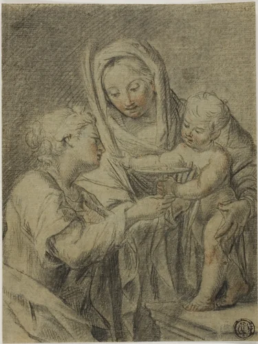 Virgin and Child with Saint Lucy by Gian Girolamo Bonesi, drawing, 1673-1725