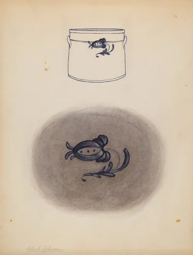 Crock by Yolande Delasser, index of american design, 1937-1938