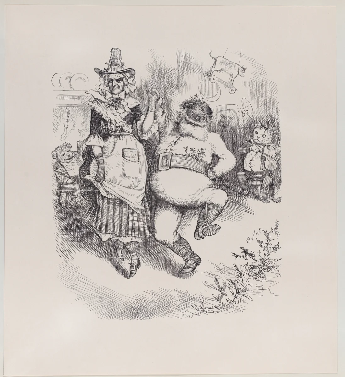 A Merry Christmas (published in "Harper's Weekly," January 3, 1880) by Thomas Nast, print, 1880
