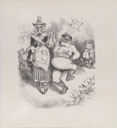 A Merry Christmas (published in "Harper's Weekly," January 3, 1880) by Thomas Nast, print, 1880