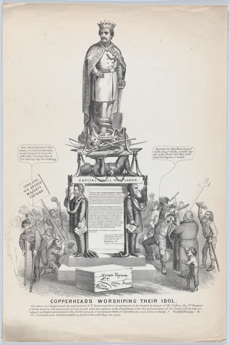 Copperheads Worshiping Their Idol by anonymous, print, 1859-1869
