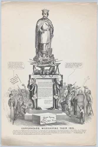 Copperheads Worshiping Their Idol by anonymous, print, 1859-1869