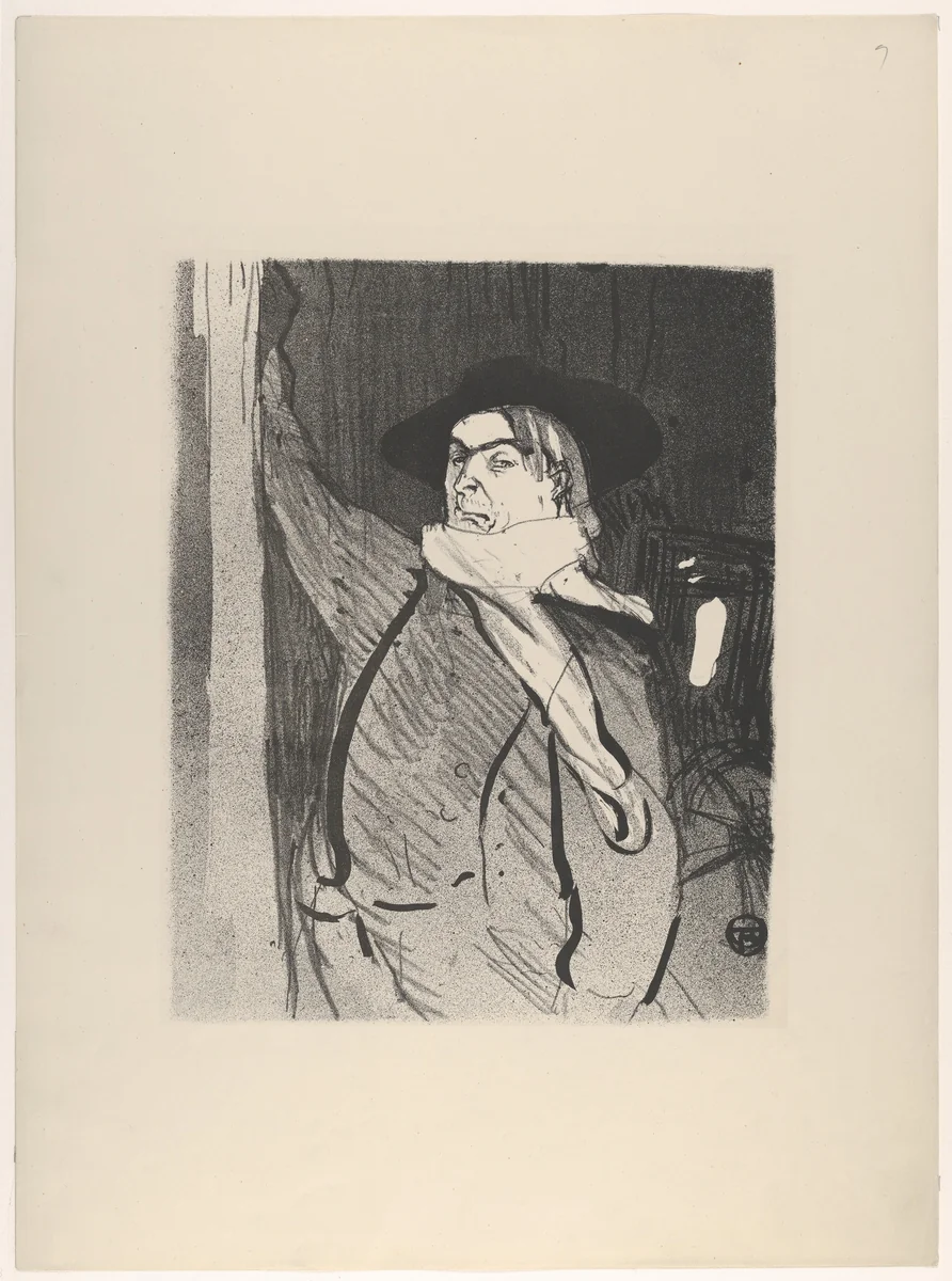 Aristide Bruant (from Le Café Concert) by Henri de Toulouse-Lautrec, print, 1893